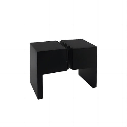 100x120cm Double Door Corner Shower Screen – Channels with Brass Hinges in Black, Square Double Pull Handles.