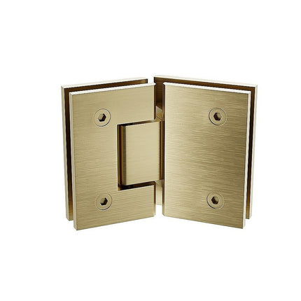 90cm Frameless Diamond Shower Screen – Gold U-Brackets with SS Hinges & Square Knob Handle.