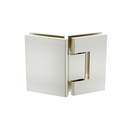 90cm Frameless Diamond Shower Screen with Nickel Brackets and SS Hinges, Round Knob Handle.