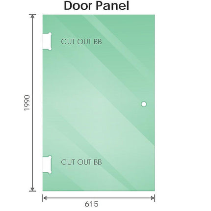 90cm Frameless Diamond Shower Screen with Channels and SS Hinges - Nickel.