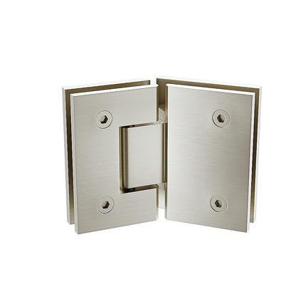90cm Frameless Diamond Shower Screen with Channels and SS Hinges - Nickel.