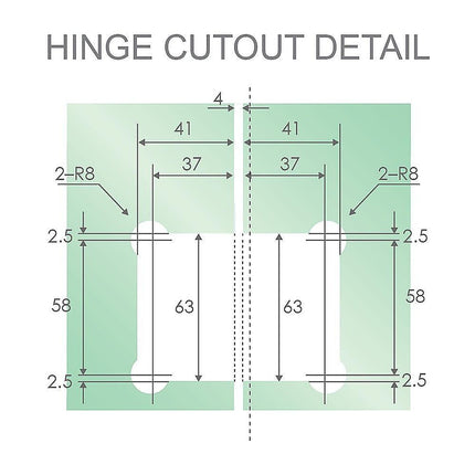 90cm Frameless Diamond Shower Screen with Channels and SS Hinges - Nickel.