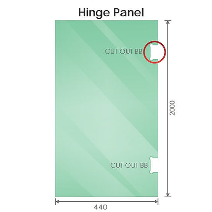 90cm Frameless Diamond Shower Screen – Black F-Brackets, Brass Hinges & Round Knob Handle.