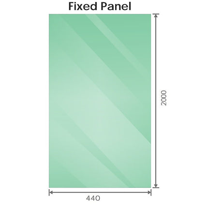 90cm Frameless Diamond Shower Screen – Black F-Brackets, Brass Hinges & Round Knob Handle.