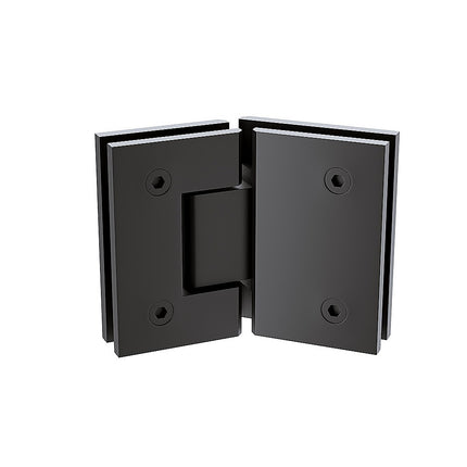 90cm Frameless Diamond Shower Screen – Black F-Brackets, Brass Hinges & Round Knob Handle.