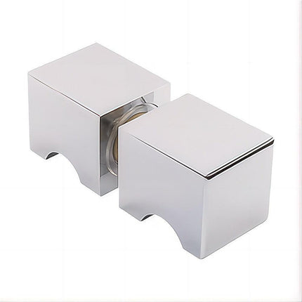 100cm Frameless Diamond Shower Screen – Chrome U-Brackets, Brass Hinges & Square Knob Handle.