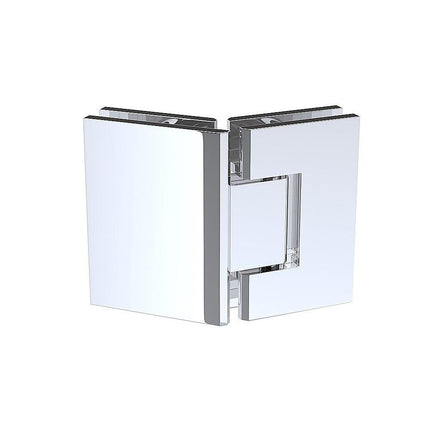 100cm Frameless Diamond Shower Screen – Chrome U-Brackets, Brass Hinges & Square Double Pull Handle.
