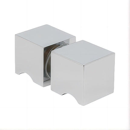 90cm Frameless Diamond Shower Screen with Channels and Brass Hinges - Chrome.
