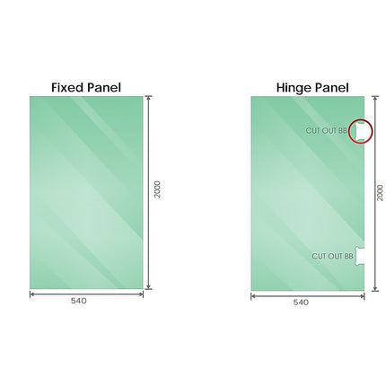 100cm Frameless Diamond Shower Screen – Channels with Brass Hinges in Gunmetal, Round Handle.