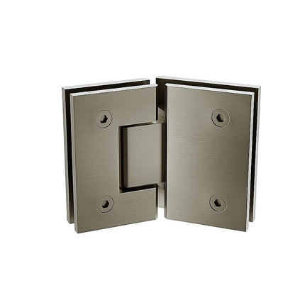 100cm Frameless Diamond Shower Screen – Channels with Brass Hinges in Gunmetal, Round Handle.