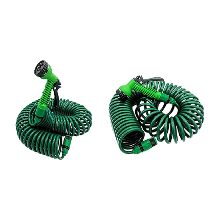 30M Garden Hose Heavy-Duty Coiled Spiral Car Washing Cleaning Water Hose Garden.