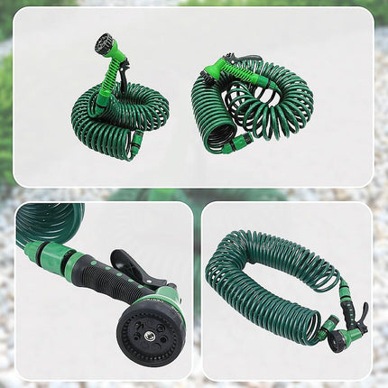 30M Garden Hose Heavy-Duty Coiled Spiral Car Washing Cleaning Water Hose Garden.