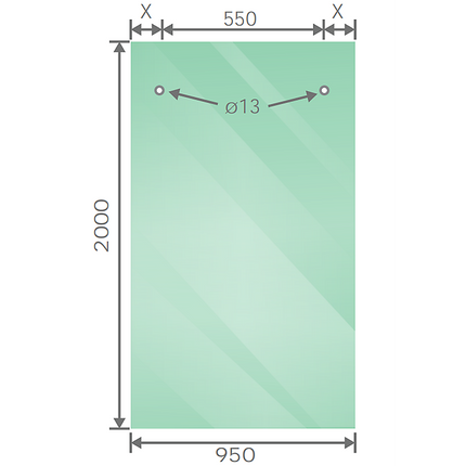 180cm Frameless Glass Sliding Shower Door – With Gold Rail and U-Brackets for Modern Bathrooms.