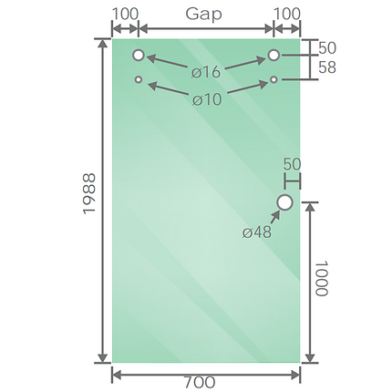 140cm Frameless Glass Sliding Shower Door – With Gunmetal Rail and Wall Channel for Modern Bathrooms.