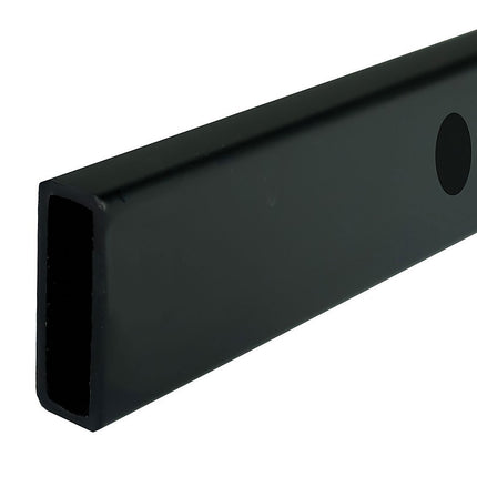 160x90cm Frameless Glass Sliding Corner Shower – With Black Rail and U-Brackets for Contemporary Bathrooms.