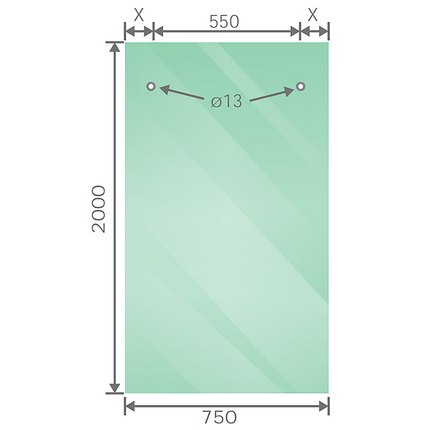 150x80cm Frameless Glass Sliding Corner Shower – With White Rail and U-Brackets for Contemporary Bathrooms.