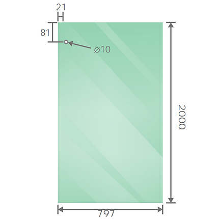 150x80cm Frameless Glass Sliding Corner Shower – With White Rail and U-Brackets for Contemporary Bathrooms.