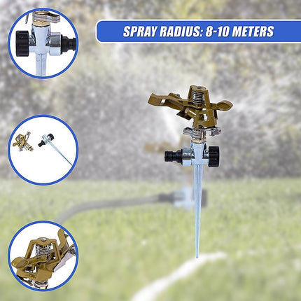 Easy to Install Irrigation Sprinkler 360 Degree Rotating Sprinkler Gun Zinc Alloy Adjustable Rocker Sprinkler.