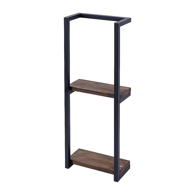 Stylish Bathroom Towel Storage Rack with Wooden Shelves.