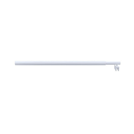 70cm Reeded Glass Shower Screen with White U-Brackets and Round Pole.