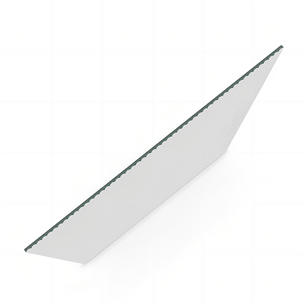 70cm Reeded Glass Shower Screen with Nickel F-Brackets and Floor F-Bracket.