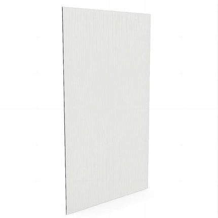 90cm Reeded Glass Shower Screen with Gunmetal F-Brackets and Floor F-Bracket.