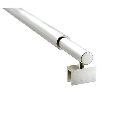 100cm Reeded Glass Shower Screen with Nickel F-Brackets and Round Pole.