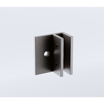 100cm Reeded Glass Shower Screen with Gunmetal F-Brackets and Round Pole.