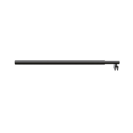 110cm Reeded Glass Shower Screen with Black F-Brackets and Round Pole.