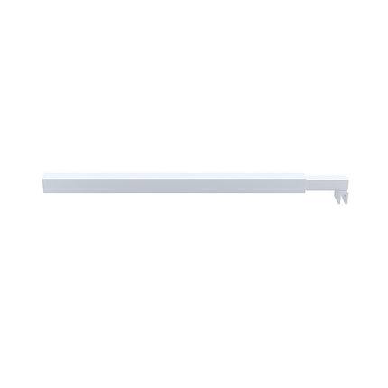 110cm Reeded Glass Shower Screen with White U-Brackets and Square Pole.