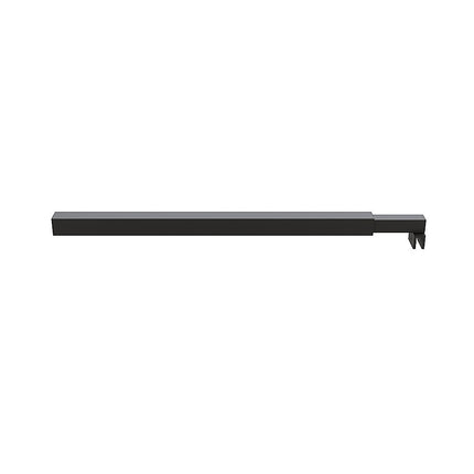 90cm Reeded Glass Shower Screen with Black Wall Channel and Square Pole.