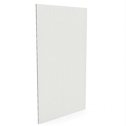 100cm Reeded Glass Shower Screen with Nickel Wall Channel and Round Pole.