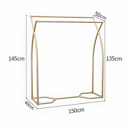 Commercial Clothing Garment Rack Retail Shop in Gold.