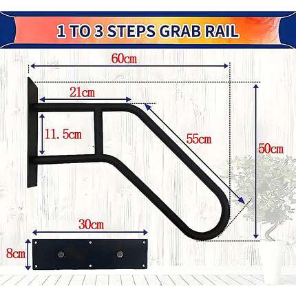 Handrail Steps Railing Outdoor Indoor Metal Rail.