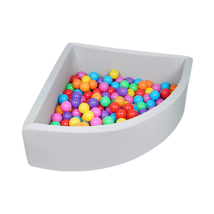 Corner Ball Pit Playpen Enclosure – Safe Grey Play Area for Babies and Toddlers, Indoor or Outdoor.