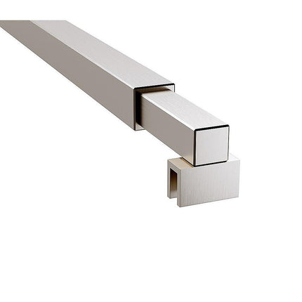 80x200cm Glass Shower Screen with Nickel F-Brackets and Square Pole.