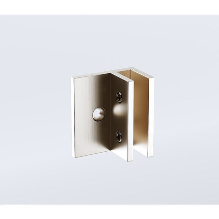 90x210cm Glass Shower Screen with Nickel F-Brackets and Round Pole.