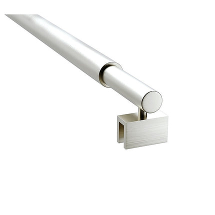 90x210cm Glass Shower Screen with Nickel F-Brackets and Round Pole.