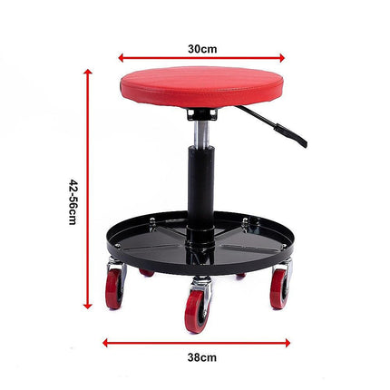 Rolling Shop Stool Mechanics Garage Stool Adjustable Work Seat Creeper.