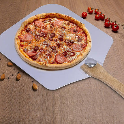 Pizza Peel Paddle w/ Foldable Handle for Baking Oven & Grill Aluminium.