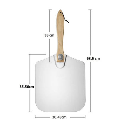 Pizza Peel Paddle w/ Foldable Handle for Baking Oven & Grill Aluminium.