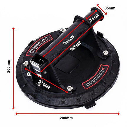 2x20cm 500kg Vacuum Suction Cup Glass Lifter Granite Sucker Pump Lift Heavy Duty.
