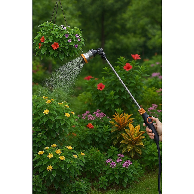 Garden Hose Lance Spray Long Reach 90cm Multi Gun Hanging.