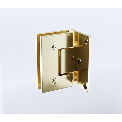 90° Brass Glass Shower Door L-Hinge in Gold.