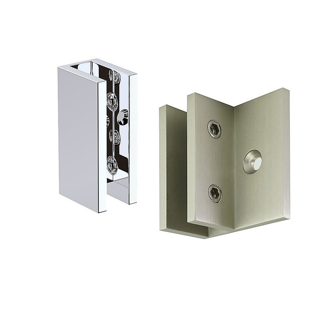 Glass-to-wall/floor Shower Screen U-Brackets in Black.