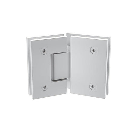 135° Glass-to-Glass Stainless steel Square Shower Hinge in White.
