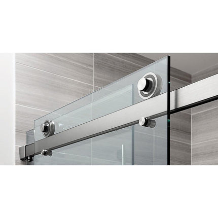 Frameless Glass Sliding Door Shower Screen Rail in Gunmetal.