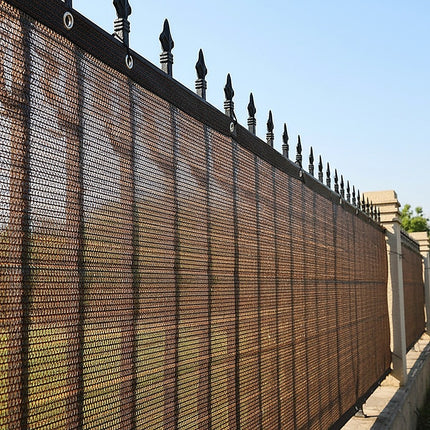 15m x 2m Fence Windscreen Privacy Screen Shade Cover Coffee Fabric Mesh Garden.