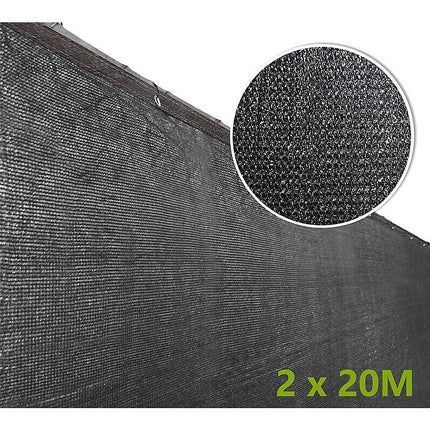 20m x 2m Fence Windscreen Privacy Screen Shade Cover Black Fabric Mesh Garden.