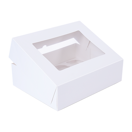 50pcs Cupcake Boxes 12-Hole Laminated Clear Window Face Boxes Favour.